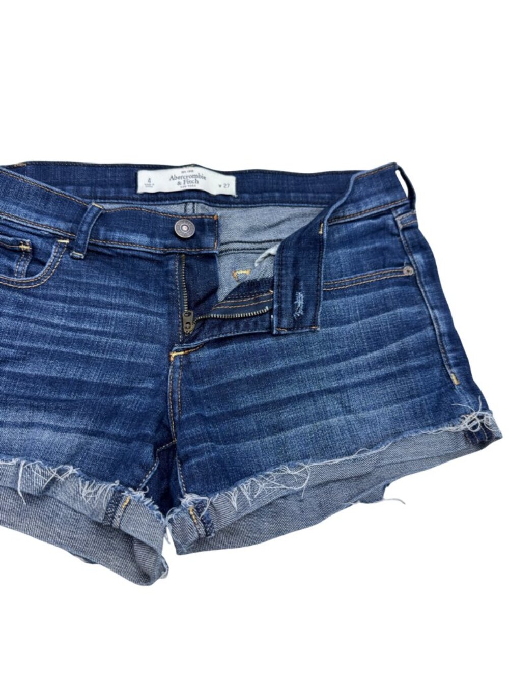 Abercrombie & Fitch Women's Distressed Denim Shorts Size 27 - Picture 3 of 8